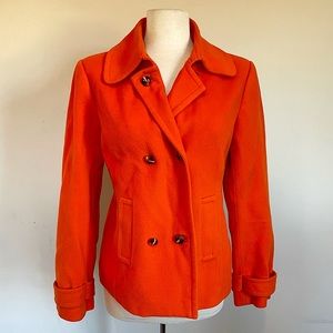 Lilly Pulitzer Lovely Double Breasted Pea Coat Orange Sz 6